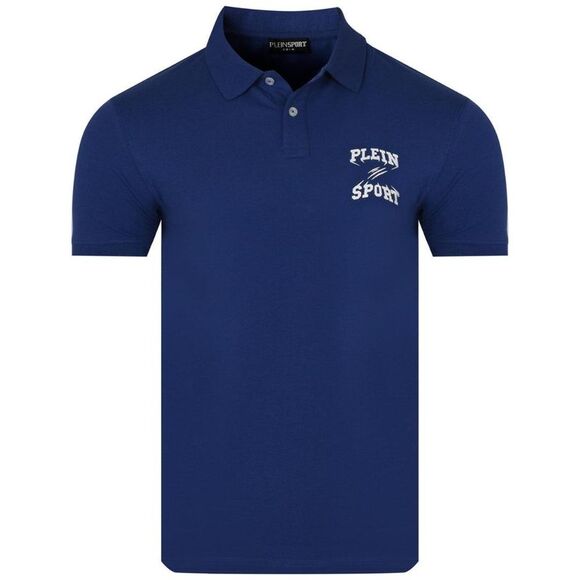 Plein Sport Mens Small Logo Breathable Polo Shirt / Navy Blue